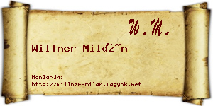 Willner Milán névjegykártya
